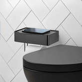 Suporte Papel Higiênico com Porta Objetos 3M Preto - Ela Decora